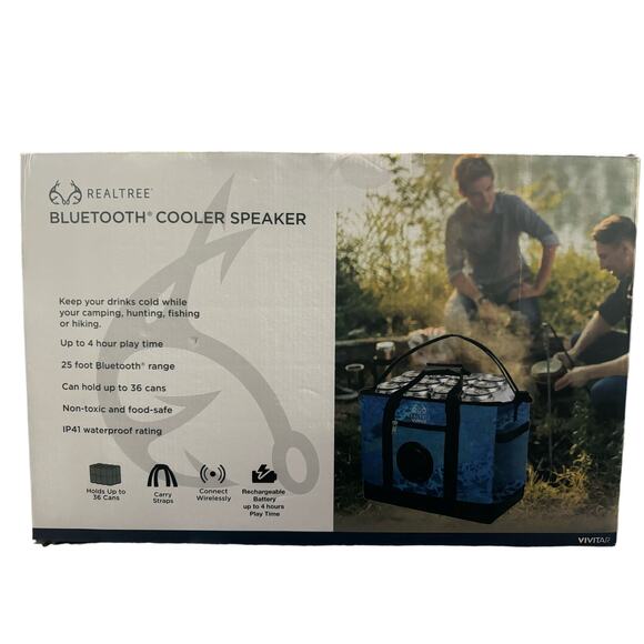 Real Tree  Insulated can Cooler with Wireless Bluetooth Speaker, Holds 36 Cans - Picture 2 of 3